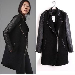 Zara wool and leather coat/jacket